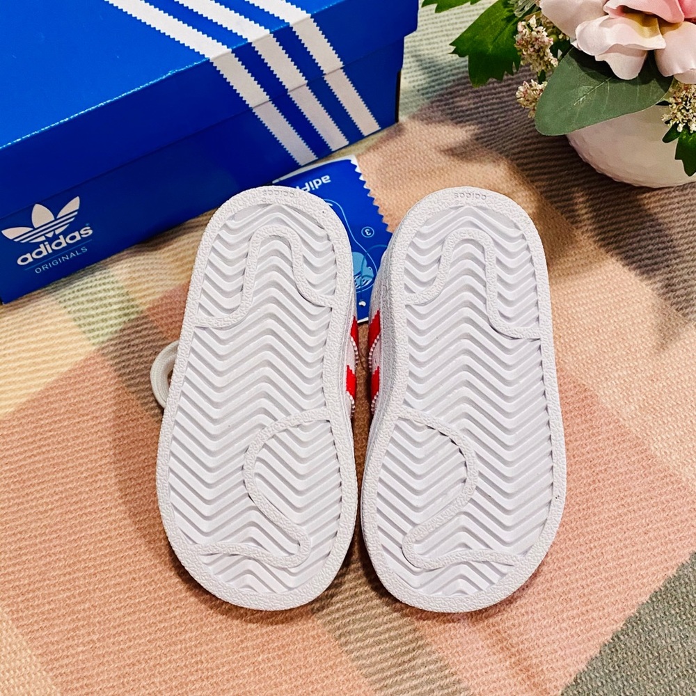 🎉6xHP🎉NEW Adidas Pink Superstar Baby Shoes White - Picture 7 of 8